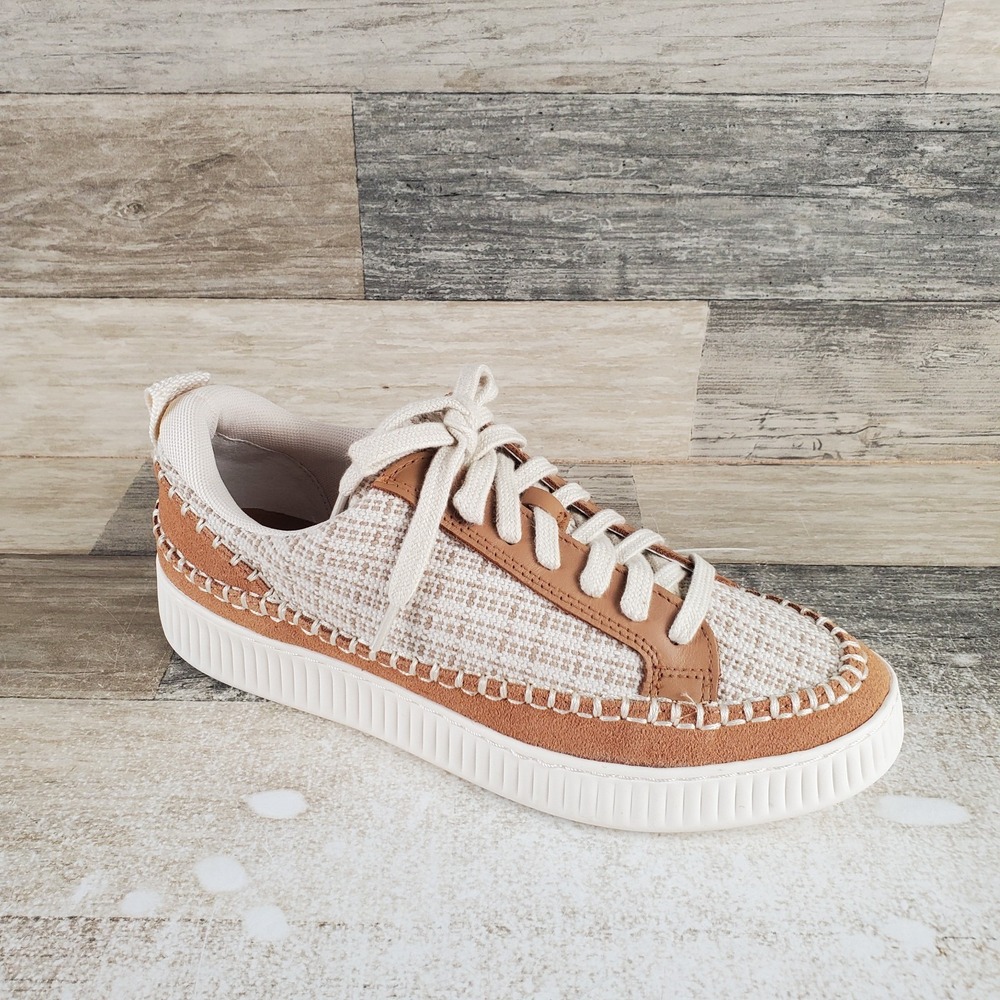 Dolce Vita Nicona Womens Shoes Sz 7 M Running Brown Multi Woven Lace Up Sneakers